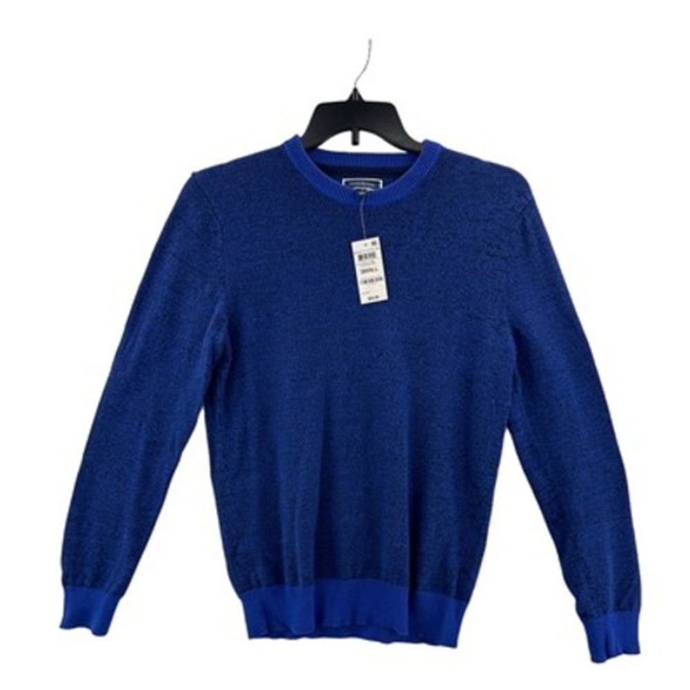 Club Room Mens Sweater Blue Novelty Cotton Crewneck Pullover Top Small - Picture 1 of 7